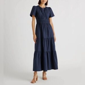Quince 100% Organic Cotton Poplin Tiered Maxi Dress